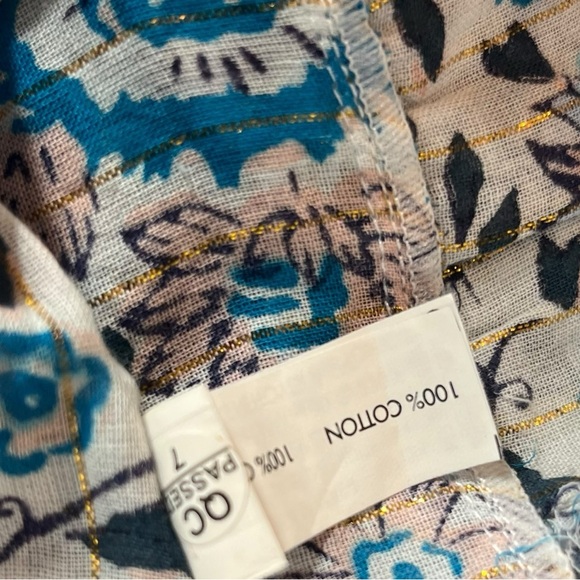 Poupette St. Barth Blue and White Floral Maxi Dress size M NWT - Picture 7 of 7